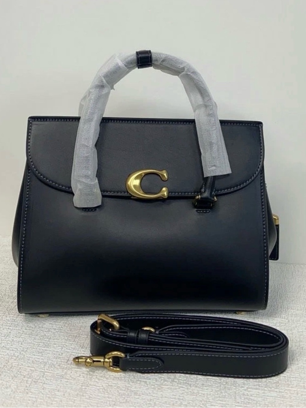 Coach Bloom Carryall CP119 Black Satchel with Gold Accents - Picture 1 of 17
